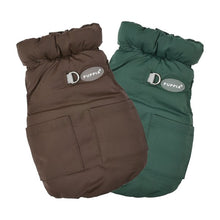 Load image into Gallery viewer, Puppia Puffer Vest Harness Jumper Green/Brown