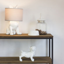Load image into Gallery viewer, Happy House  Lamp with hidden dog Glossy White