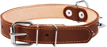 Load image into Gallery viewer, Collar double with spikes brown/black