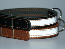 Load image into Gallery viewer, WAUDOG LEATHER COLLAR WITH REFLECTING RIBBON
