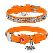 Load image into Gallery viewer, Leather collar for dogs WAUDOG Glamor «Rhinestones»