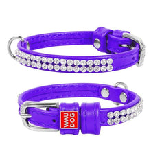 Load image into Gallery viewer, Leather collar for dogs WAUDOG Glamor «Rhinestones»