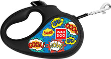 Load image into Gallery viewer, Collar WAUDOG R-leash for dogs, pattern "WOW", L, up to 50 kg, 5 m, reflective tape