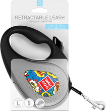 Load image into Gallery viewer, Collar WAUDOG R-leash for dogs, pattern "WOW", L, up to 50 kg, 5 m, reflective tape