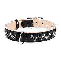 Load image into Gallery viewer, Leather collar Collar Brilliance with premium rhinestones,red,white and black