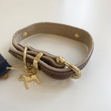 Load image into Gallery viewer, HAPPY HOUSE Collar Saddle Leather Luxury  Cognac