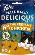 Load image into Gallery viewer, FELIX Naturally Delicious Cat Treats Chicken and Catnip 50g