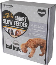 Load image into Gallery viewer, Rosewood Slow Pet Feeder Bowl Elevated Anti Scoff Design With Built In Digital Weighing Scale For Cat And Dog Portion Control
