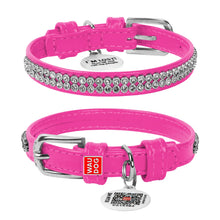 Load image into Gallery viewer, Leather collar for dogs WAUDOG Glamor «Rhinestones»