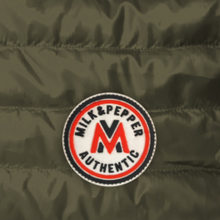 Load image into Gallery viewer, Milk and Pepper - Nordik reversible orange / khaki puffer jacket