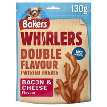 Load image into Gallery viewer, Bakers Whirlers Dog Treats Bacon And Cheese 130G