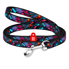 Load image into Gallery viewer, WAUDOG Nylon dog collar with QR pet tag, "Endless Worlds" design, plastic fastex,