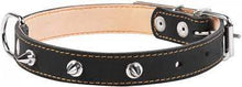Load image into Gallery viewer, Collar double with spikes brown/black