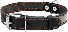 Load image into Gallery viewer, WAUDOG LEATHER COLLAR WITH REFLECTING RIBBON