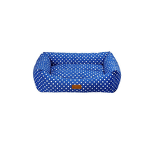 Load image into Gallery viewer, Dubex Macaron Spotted Parliament Blue Dog Bed Small