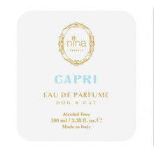 Load image into Gallery viewer, Nina Venezia® Perfume for dogs and cats - CAPRI - ALCOHOL FREE PERFUME- TALC - 100 ML