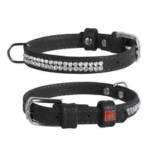 Load image into Gallery viewer, Leather collar for dogs WAUDOG Glamor «Rhinestones»