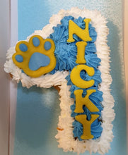 Load image into Gallery viewer, Wendy's Frosted Number 1 shape Cake for Dogs & Cats - Personalised