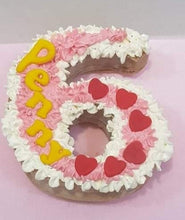 Load image into Gallery viewer, Wendy&#39;s Frosted Number 6 shape Cake for Dogs &amp; Cats - Personalised
