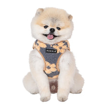 Load image into Gallery viewer, PUPPIA Doudou Bean Printed Flowers Grey and Roses Ren harness