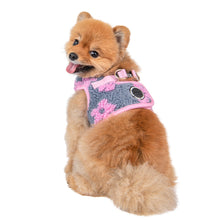 Load image into Gallery viewer, PUPPIA Doudou Bean Printed Flowers Grey and Roses Ren harness