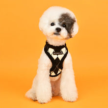Load image into Gallery viewer, Puppia DIAMOND PATTERN HARNESS Jaden Black with Matching Lead