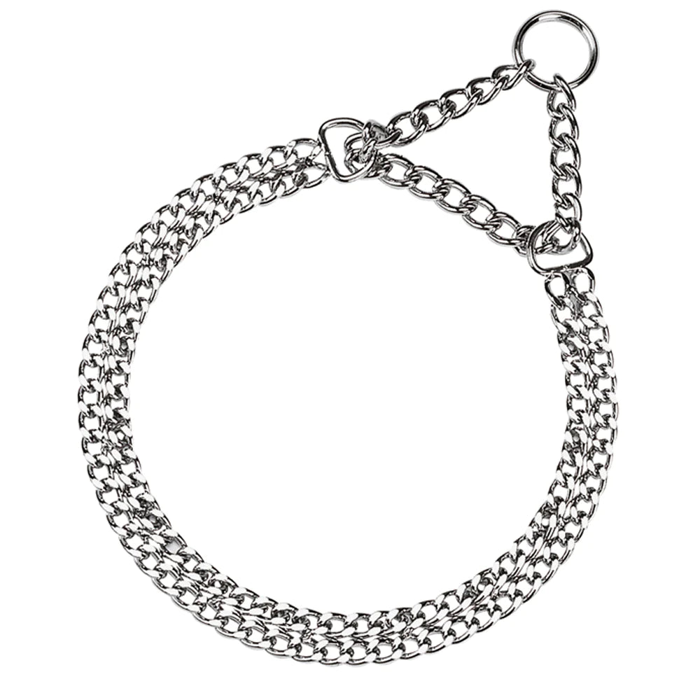 FERPLAST CHROME CSS Semi choke-chain dog collar made of metal
