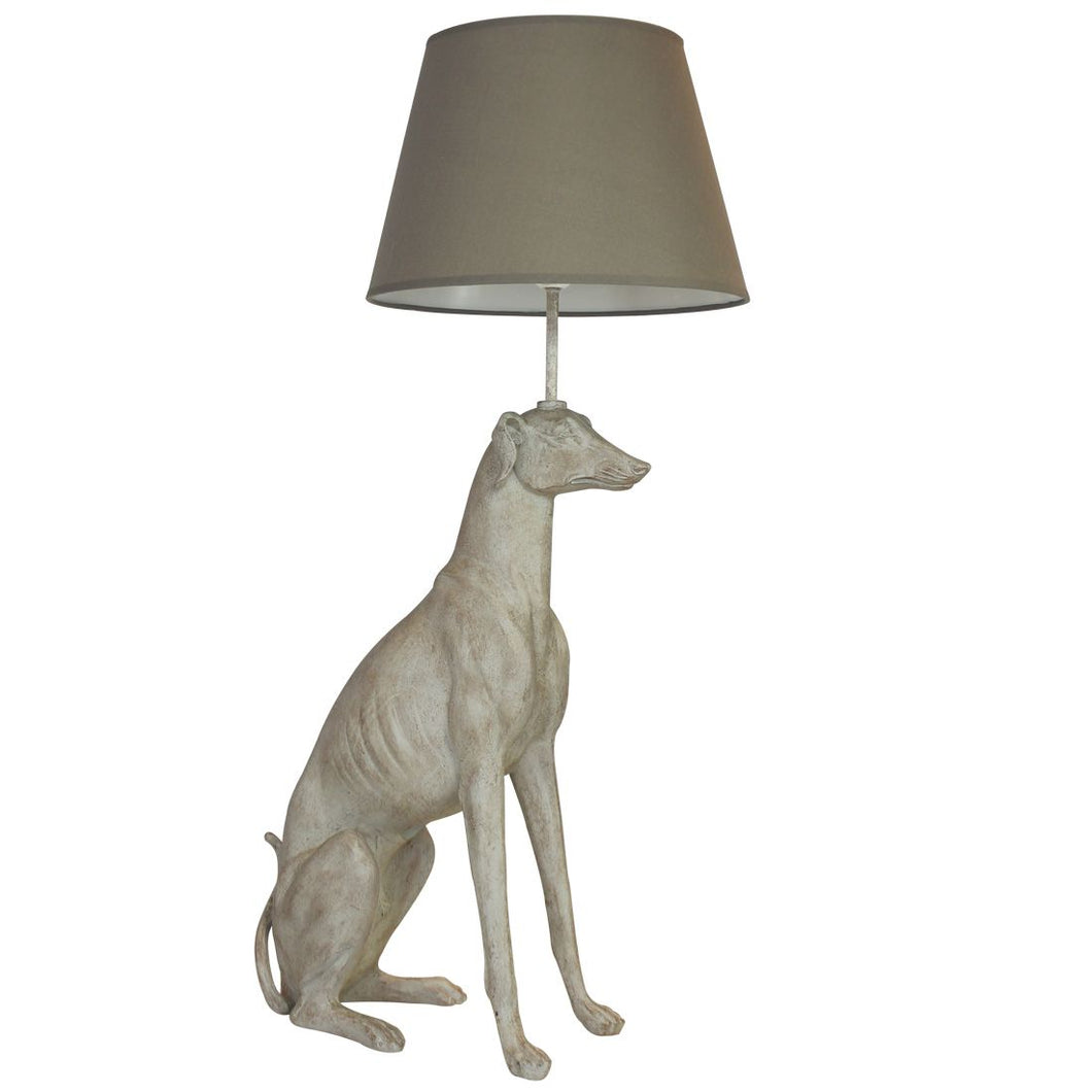 Happy House Sitting Greyhound Beige Lamp