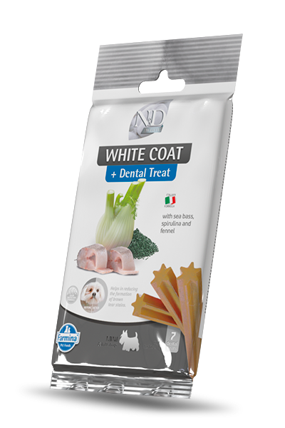 White Coat Dental Treat with sea bass, spirulina and fennel mini