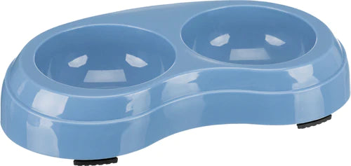 TRIXIE Plastic double bowl, 2 x 0.2 l/diam. 10 cm