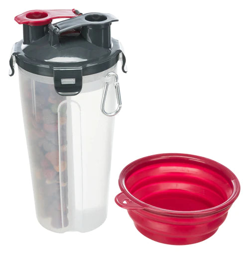 TRIXIE Food and water container, plastic, 2 x 0.35 l/11 x 23 cm