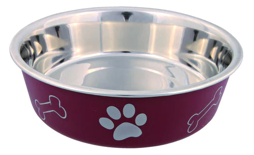 TRIXIE Stainless steel bowl with plastic coating