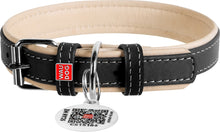 Load image into Gallery viewer, Collar for dogs leather Collar WAUDOG Soft with QR passport, metal decorations
