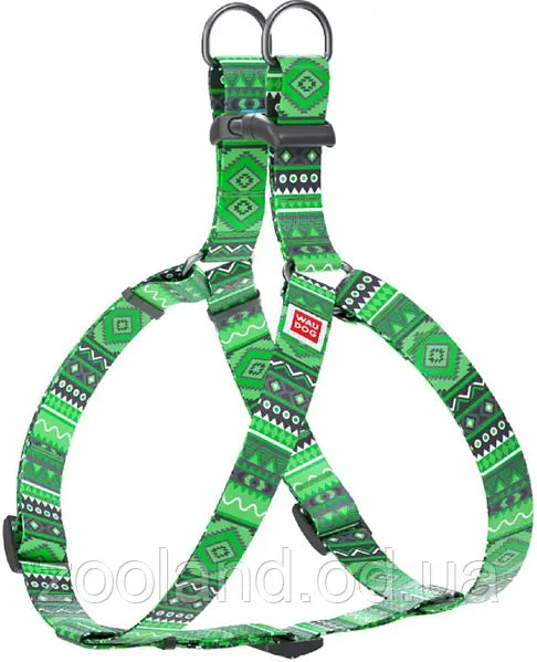 WAUDOG Collar WauDog Nylon Ethno-green nylon harness