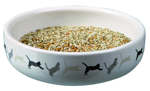 TRIXIE Ceramic bowl for cat grass, diam. 15 x 4 cm, 50 g seed