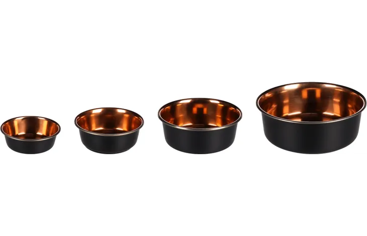 FLAMINGO FEEDING AND DRINKING BOWL EZRA ROUND BLACK & COPPER