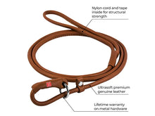 Load image into Gallery viewer, WAUDOG SOFT ROUND SEWN LEATHER SHOW LINE BROWN
