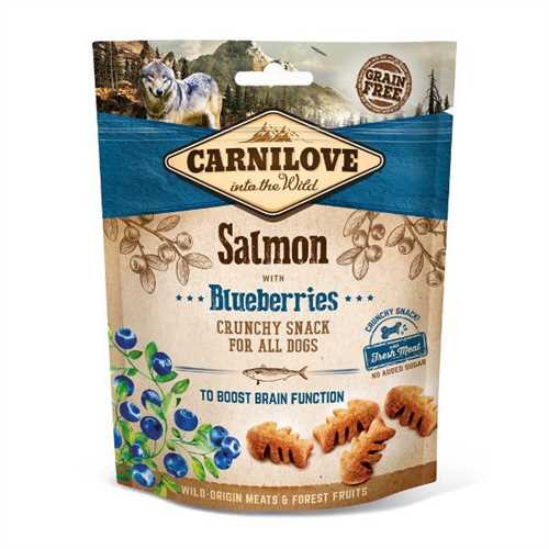 Carnilove Grain Free Crunchy Dog Treats - Salmon with Blueberries - 200g