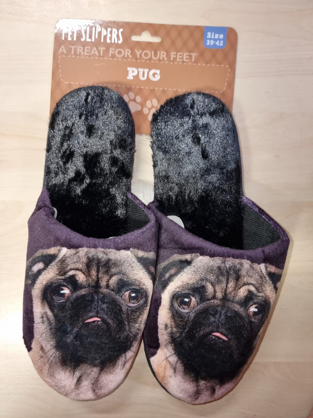 Plenty Gifts Bed Slippers Pug