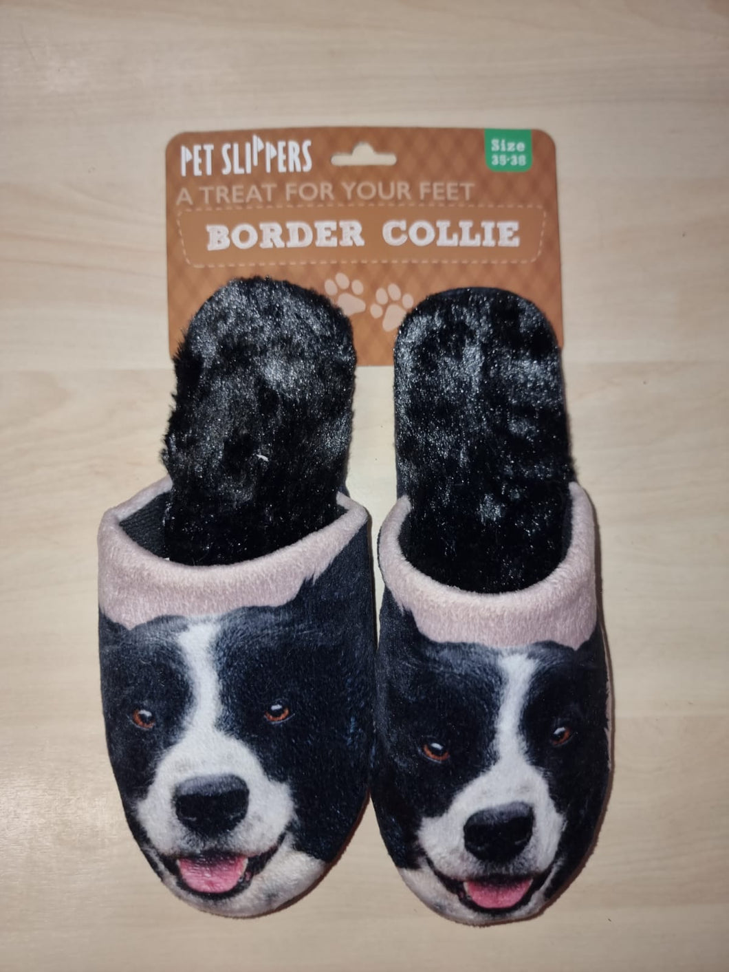 Plenty Gifts Bed Slippers Border Collie