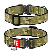 Load image into Gallery viewer, WAUDOG NYLON DOG COLLAR WITH QR PET TAG, &quot;MILITARY&quot; DESIGN, METAL FASTEX
