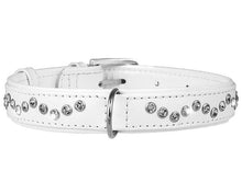 Load image into Gallery viewer, Leather collar Collar Brilliance with premium rhinestones,red,white and black

