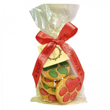 Load image into Gallery viewer, Dolci Impronte Xmas Paws 5 Handcrafted Biscuits - Red and Green Paws - 100g
