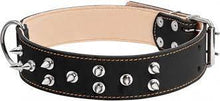 Load image into Gallery viewer, Collar double with spikes brown/black
