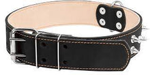 Load image into Gallery viewer, Collar double with spikes brown/black

