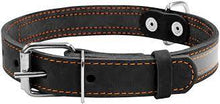 Load image into Gallery viewer, WAUDOG LEATHER COLLAR WITH REFLECTING RIBBON
