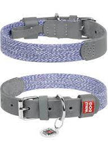 Load image into Gallery viewer, Waudog classic genuine leather and recycled cotton dog collar
