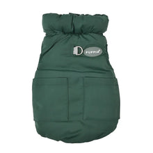 Load image into Gallery viewer, Puppia Puffer Vest Harness Jumper Green/Brown
