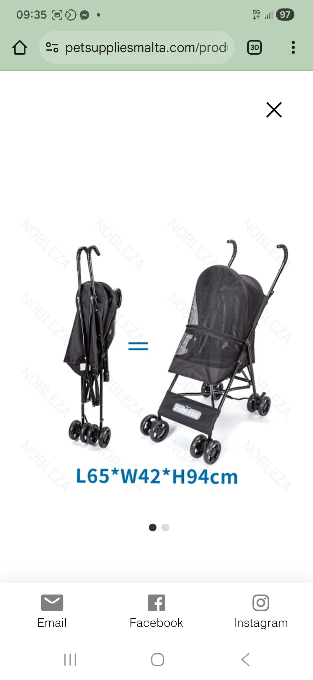 Nobleza 4 wheel small stroller for cats and dogs