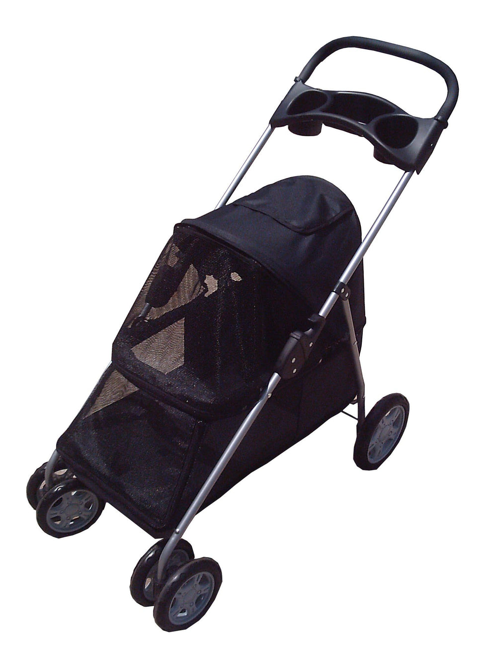 TopMast 4 wheel Stroller Black for Cats and Small Animals